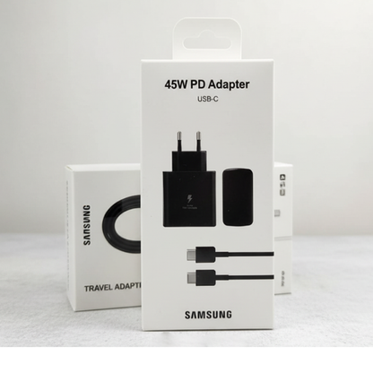 Samsung 45W Super Fast Charger with USB Type-C to Type-C Cable – Luxury Adaptive Power Delivery