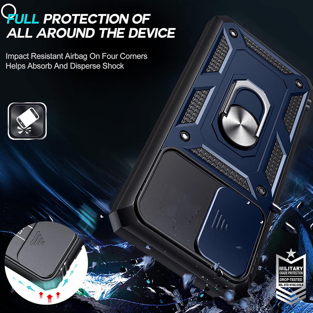 Vivo T4X 5G Hybrid Dual Armor Case with Camera Slide Cover – Shockproof Polycarbonate Protection