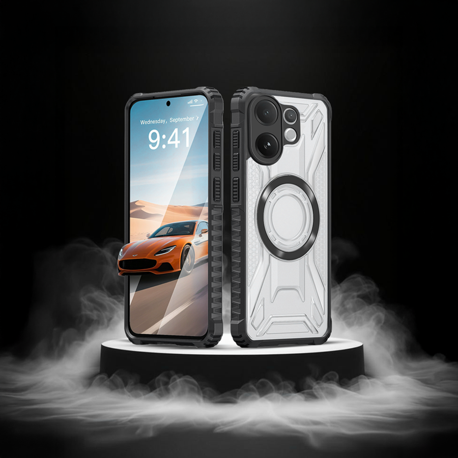 Vivo V60 5G MagSafe Shockproof Armor Case – Magnetic Wireless Charging Back Cover