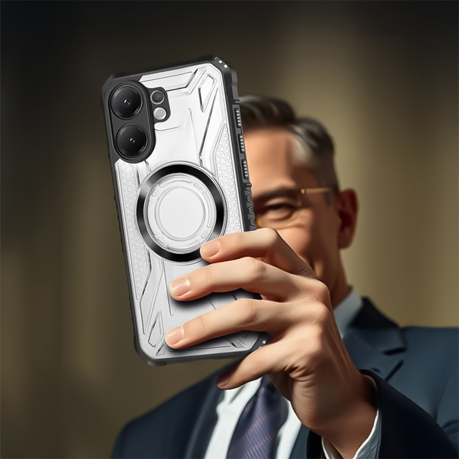 Vivo V60 5G MagSafe Shockproof Armor Case – Magnetic Wireless Charging Back Cover