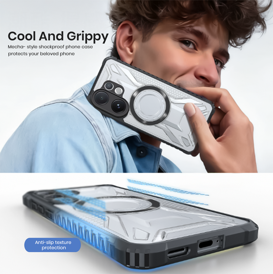 Vivo V60 5G MagSafe Shockproof Armor Case – Magnetic Wireless Charging Back Cover