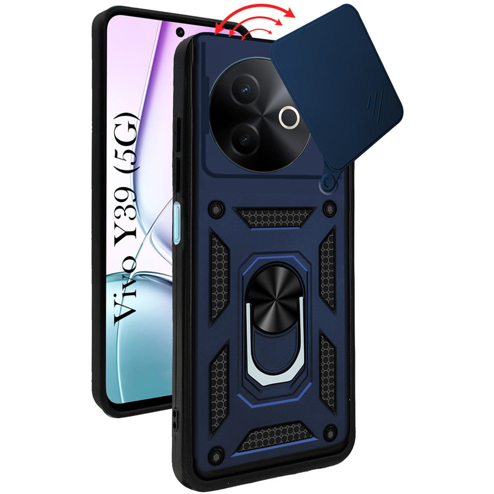 Vivo Y39 5G Hybrid Dual Armor Case with Camera Slide Cover – Shockproof Polycarbonate Protection