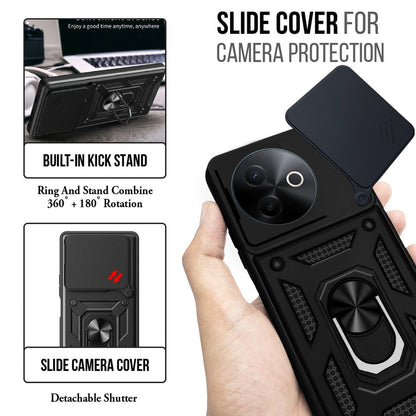 Vivo Y39 5G Hybrid Dual Armor Case with Camera Slide Cover – Shockproof Polycarbonate Protection