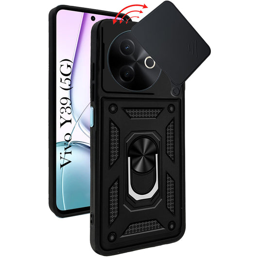 Vivo Y39 5G Hybrid Dual Armor Case with Camera Slide Cover – Shockproof Polycarbonate Protection