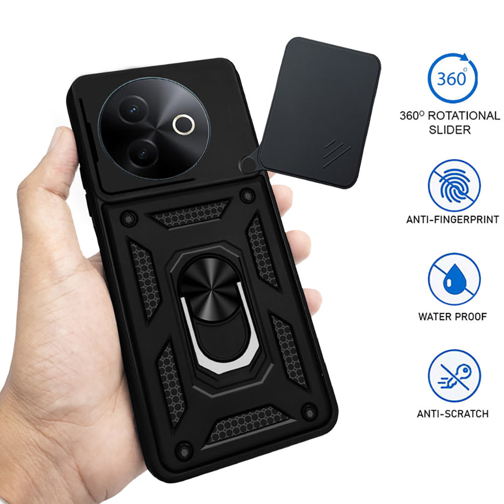 Vivo Y39 5G Hybrid Dual Armor Case with Camera Slide Cover – Shockproof Polycarbonate Protection