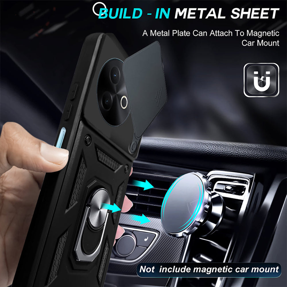 Vivo Y39 5G Hybrid Dual Armor Case with Camera Slide Cover – Shockproof Polycarbonate Protection