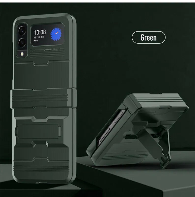 Galaxy Z Flip3 Luxury Kickstand Shockproof Hinge Protect Folding Case