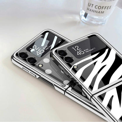 Galaxy Z Flip4 Zebra Pattern Ultra High Protection Glass Case