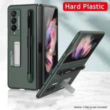 Load image into Gallery viewer, Galaxy Z Fold3 Luxury Kickstand Magnetic Hinge Pen Holder Slot Case
