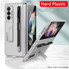 Load image into Gallery viewer, Galaxy Z Fold3 Luxury Kickstand Magnetic Hinge Pen Holder Slot Case
