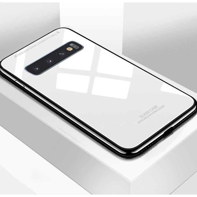 Galaxy S10 Plus Glass Hard Ultra High Protection Case- White