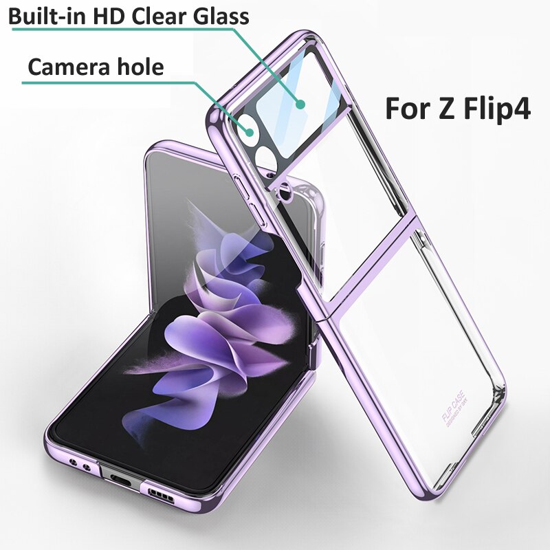 Galaxy Z Flip4 High Transparent Glitter Back Case