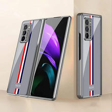 Load image into Gallery viewer, Galaxy Z Fold2 Premium Striped Glass Case- Grey
