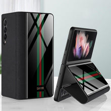 Load image into Gallery viewer, Galaxy Z Fold3 Premium Striped Glass Flip Case
