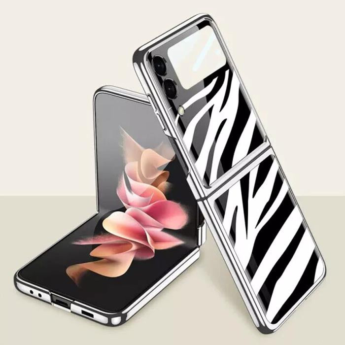 Galaxy Z Flip3 Zebra Pattern Ultra High Protection Glass Case