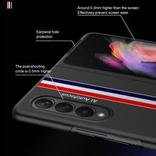 Load image into Gallery viewer, Galaxy Z Fold3 Ultra-Thin Hybrid Striped Matte Shell Case- Black
