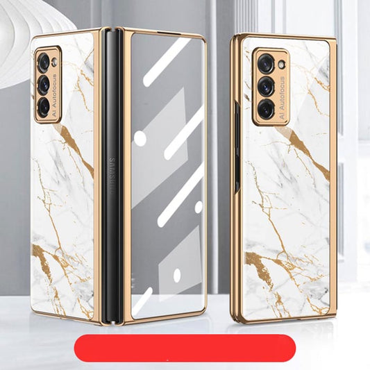 Galaxy Z Fold2 Marble Pattern Glass Case