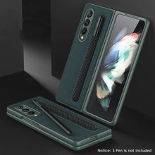 Load image into Gallery viewer, Galaxy Z Fold 3 Premium Leather With S Pen Holder Slot Case
