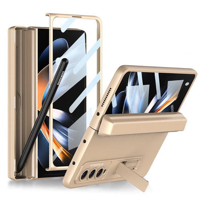 Galaxy Z Fold4 Luxury Kickstand Magnetic Hinge Pen Holder Slot Case