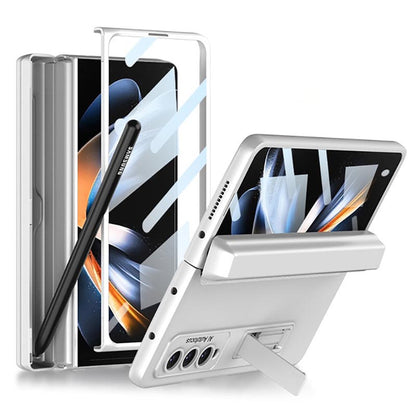 Galaxy Z Fold4 Luxury Kickstand Magnetic Hinge Pen Holder Slot Case