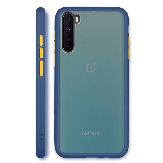 OnePlus Nord Semi-Transparent Bumper Frosted Hard Case - Blue