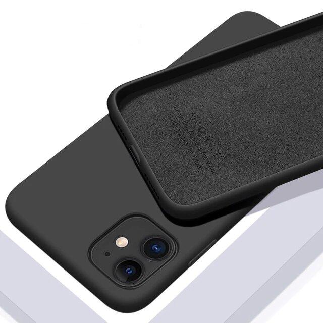 iPhone 12 Pro Max Luxury Silicone Jelly Back Case- Black