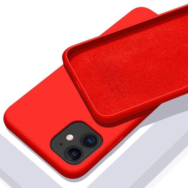 iPhone 12 Pro Max Luxury Silicone Jelly Back Case- Red