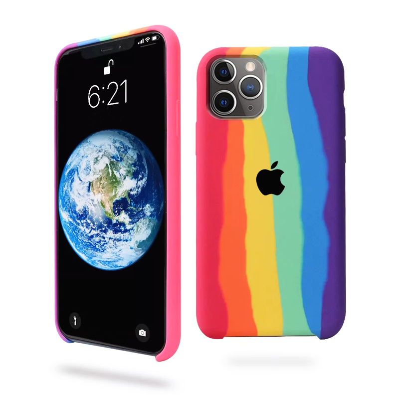 iPhone 12 Pro Max Rainbow Liquid Ogee Silicone Back Case
