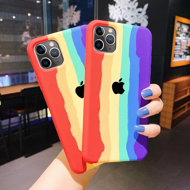 iPhone 12 Pro Max Rainbow Liquid Ogee Silicone Back Case