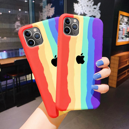 iPhone 12 Pro Max Rainbow Liquid Ogee Silicone Back Case