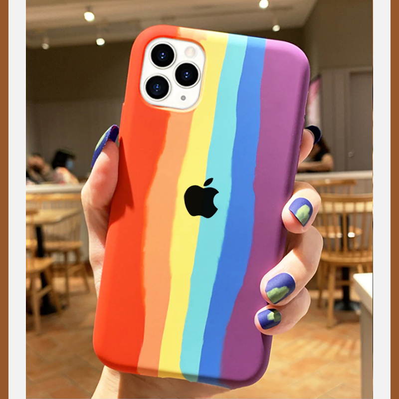 iPhone 12 Pro Max Rainbow Liquid Ogee Silicone Back Case