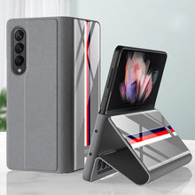 Load image into Gallery viewer, Galaxy Z Fold3 Premium Colored Striped Glass Flip Case
