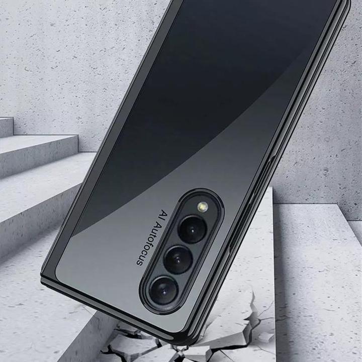 Galaxy Z Fold3 Transparent Ultra Camera Protection Clear Case- Blue