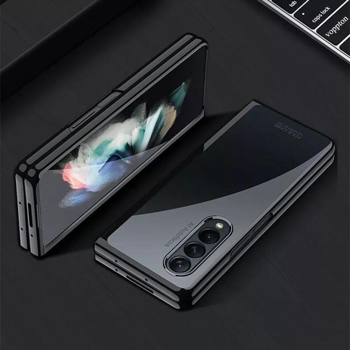 Galaxy Z Fold3 Transparent Ultra Camera Protection Clear Case- Blue