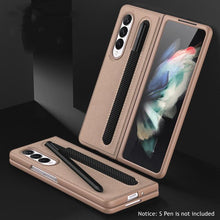 Load image into Gallery viewer, Galaxy Z Fold 3 Premium Leather With S Pen Holder Slot Case
