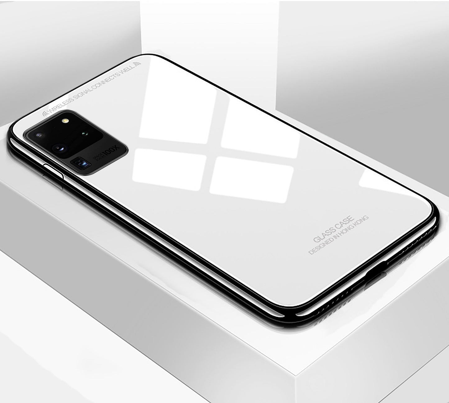 Oppo F19 Pro Glass Hard Ultra High Protection Case- White
