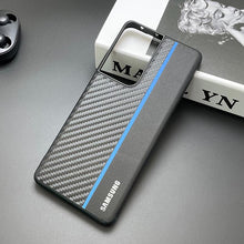Load image into Gallery viewer, Galaxy S21 Plus Classic Carbon Fiber Leather Hybrid Shockproof Case- Blue
