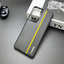 Load image into Gallery viewer, Galaxy S21 Ultra Classic Carbon Fiber Leather Hybrid Shockproof Case- Yellow
