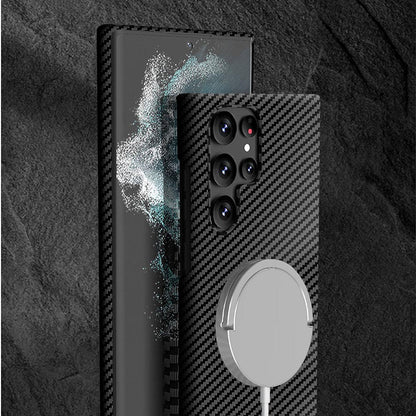 Galaxy S23 Ultra Classic Ultra Slim Carbon Fiber Texture Pattern PC Case