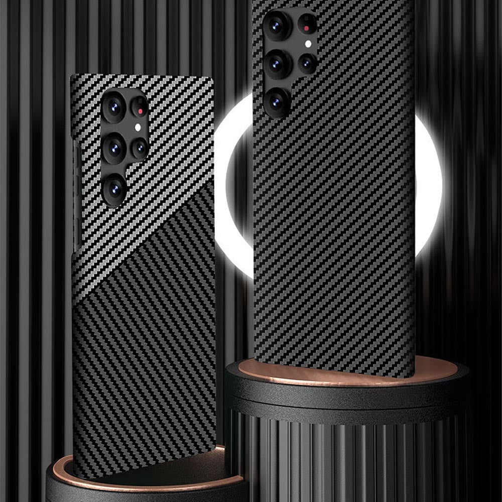 Galaxy S23 Ultra Classic Ultra Slim Carbon Fiber Texture Pattern PC Case