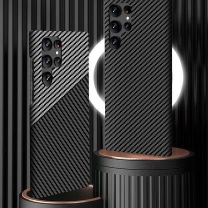 Galaxy S23 Ultra Classic Ultra Slim Carbon Fiber Texture Pattern PC Case
