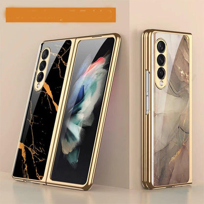 Galaxy Z Fold4 Marble Pattern Glass Case