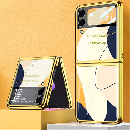 Galaxy Z Flip4 Bubble Pattern Inspirational Glass Case