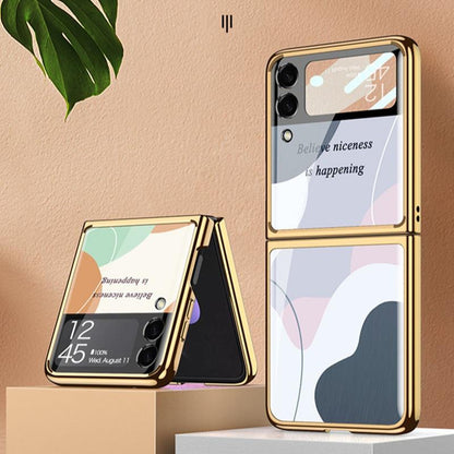 Galaxy Z Flip4 Bubble Pattern Inspirational Glass Case