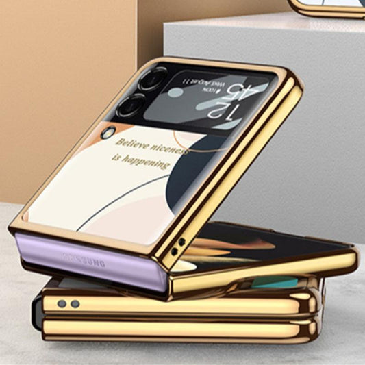 Galaxy Z Flip4 Bubble Pattern Inspirational Glass Case