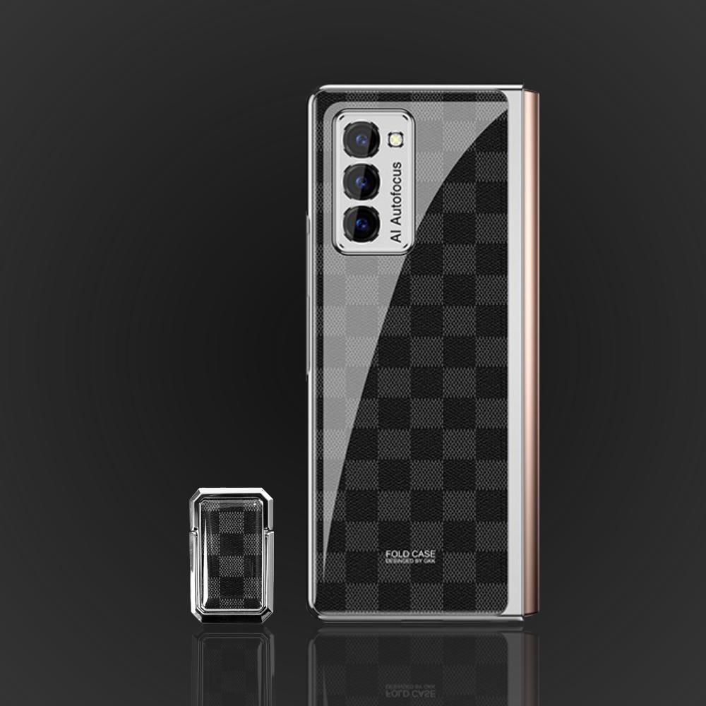 Galaxy Z Fold2 Luxury Check Pattern Glass Case