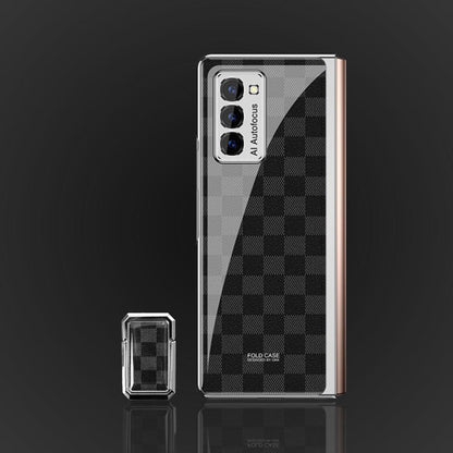 Galaxy Z Fold2 Luxury Check Pattern Glass Case