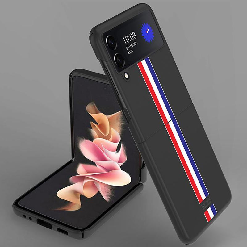 Galaxy Z Flip3 Ultra-Thin Hybrid Striped Matte Shell Case- Black