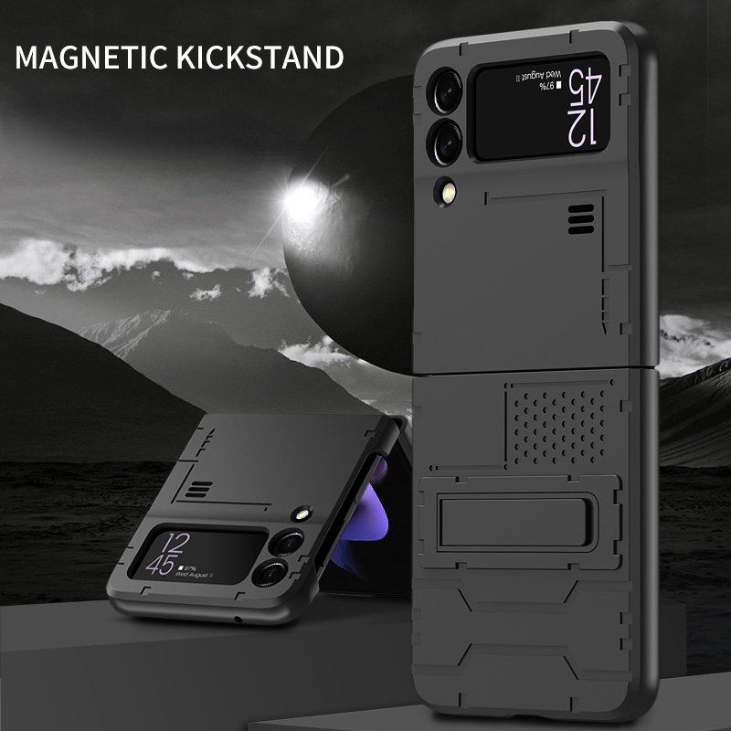 Galaxy Z Flip3 Invisible Magnetic Kickstand Holder Bracket Hard Back Case