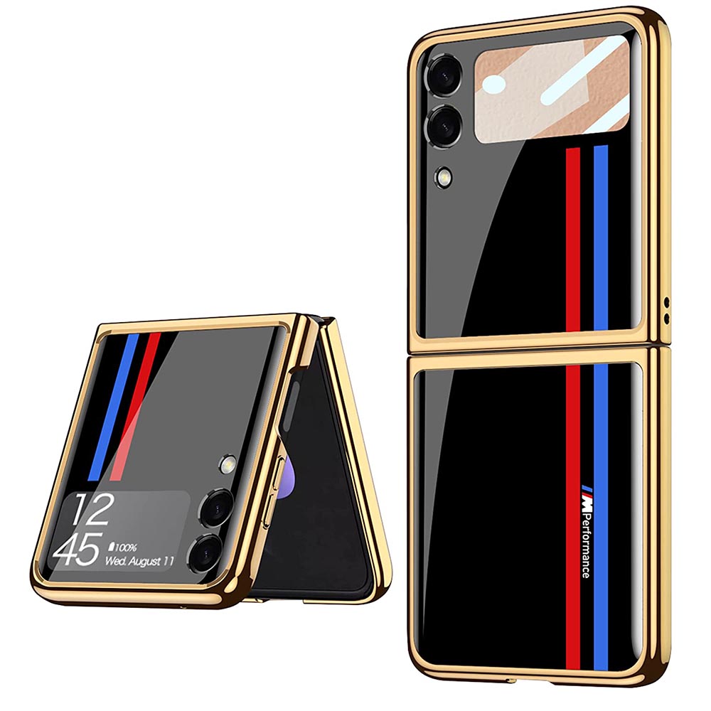 Galaxy Z Flip4 Motorsports Glass Case- Black